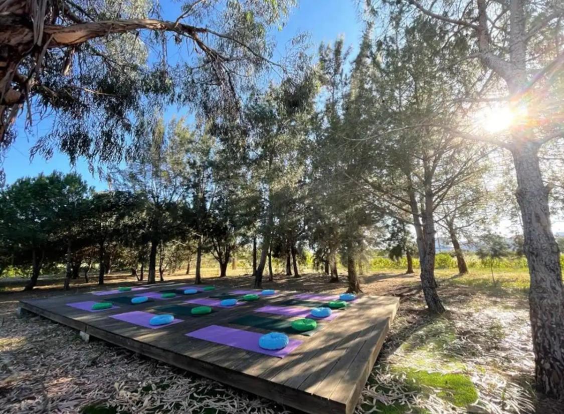Glamping On Organic Yoga Farm With Natural Swimming Pool Near Beach Moncarapacho Luaran gambar